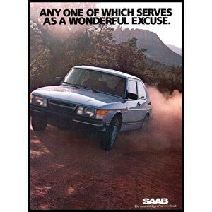 1984 Saab 900 Turbo 2 Door Vintage Print Ad Dirt Road Mountains Wall Art Photo